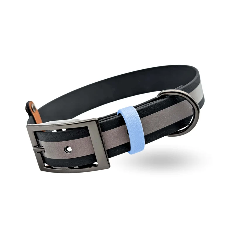 Reflektierendes Halsband | mit BioThane® | Polarblau