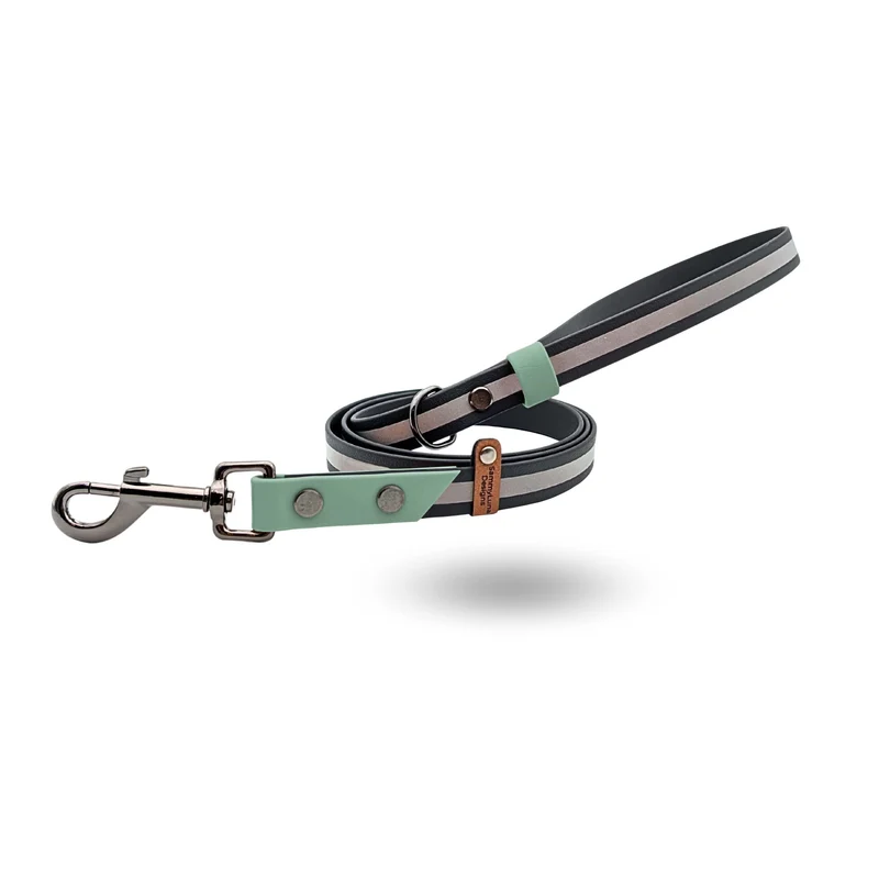 Reflektierende Hundeleine | mit BioThane® | Sage Green