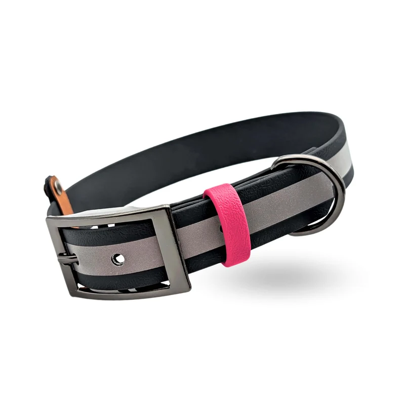 Reflektierendes Halsband | mit BioThane® | Magenta