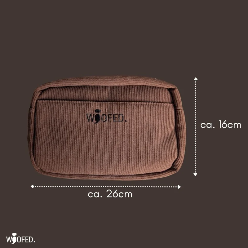 Multifunktionale Cord Gassitasche - 2 in 1 Bauchtasche & Schultertasche Braun