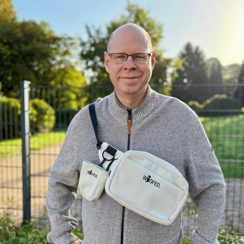 Multifunktionale Cord Gassitasche - 2 in 1 Bauchtasche & Schultertasche Beige