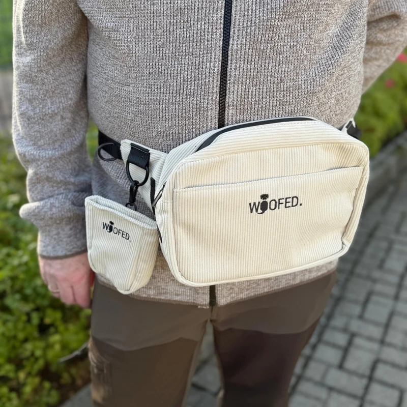 Multifunktionale Cord Gassitasche - 2 in 1 Bauchtasche & Schultertasche Beige