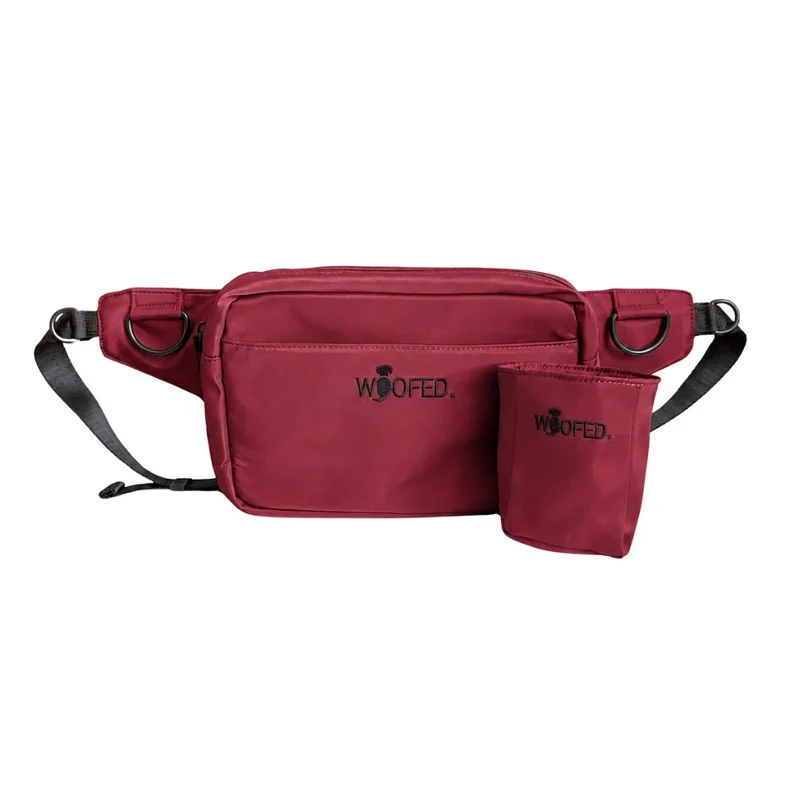 Multifunktionale Gassitasche - 2 in 1 Bauchtasche & Schultertasche Wine Red