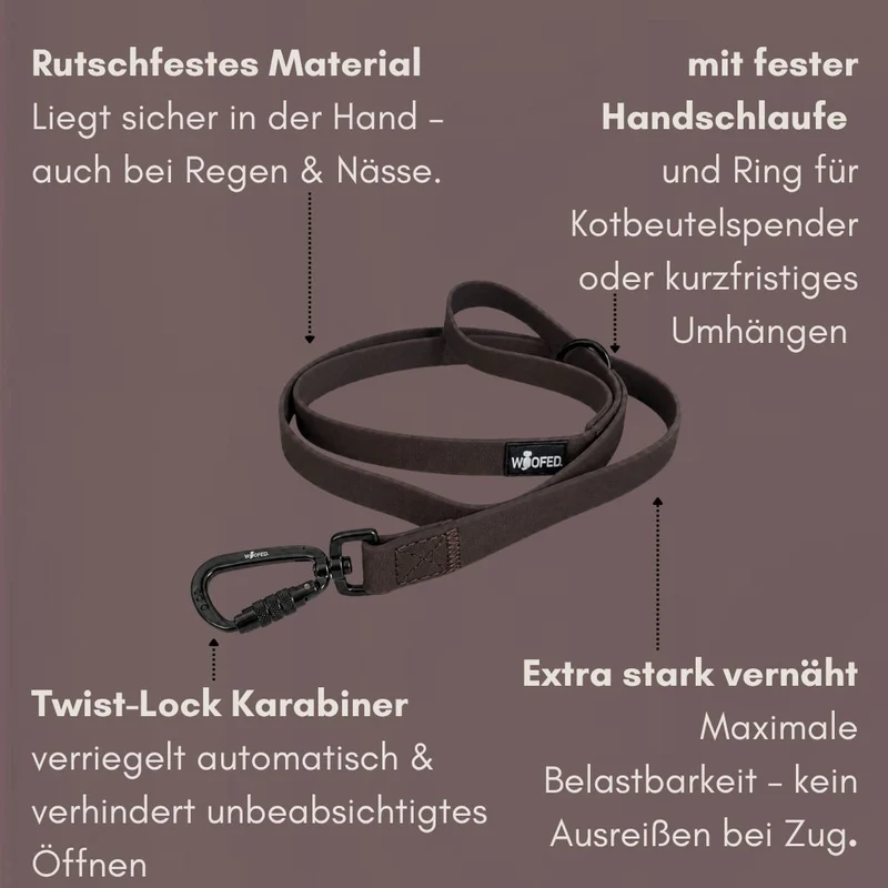 Führleine WOOFLEX® Pro Handschlaufe Espresso