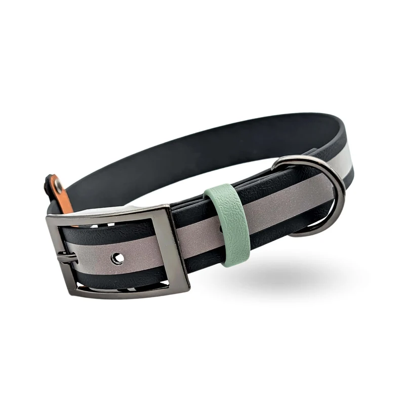 Reflektierendes Halsband | mit BioThane® | Sage-Green