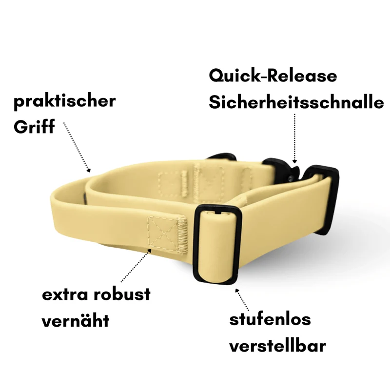 Halsband WOOFLEX® Tactical verstellbar mit Griff Lemon Grass