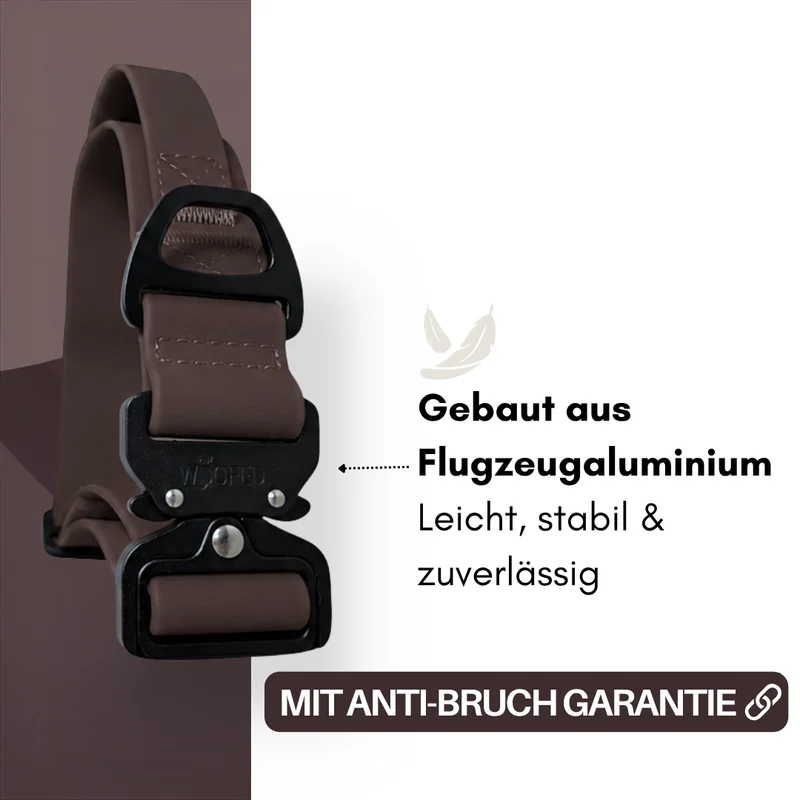 Halsband WOOFLEX® Tactical verstellbar mit Griff Espresso
