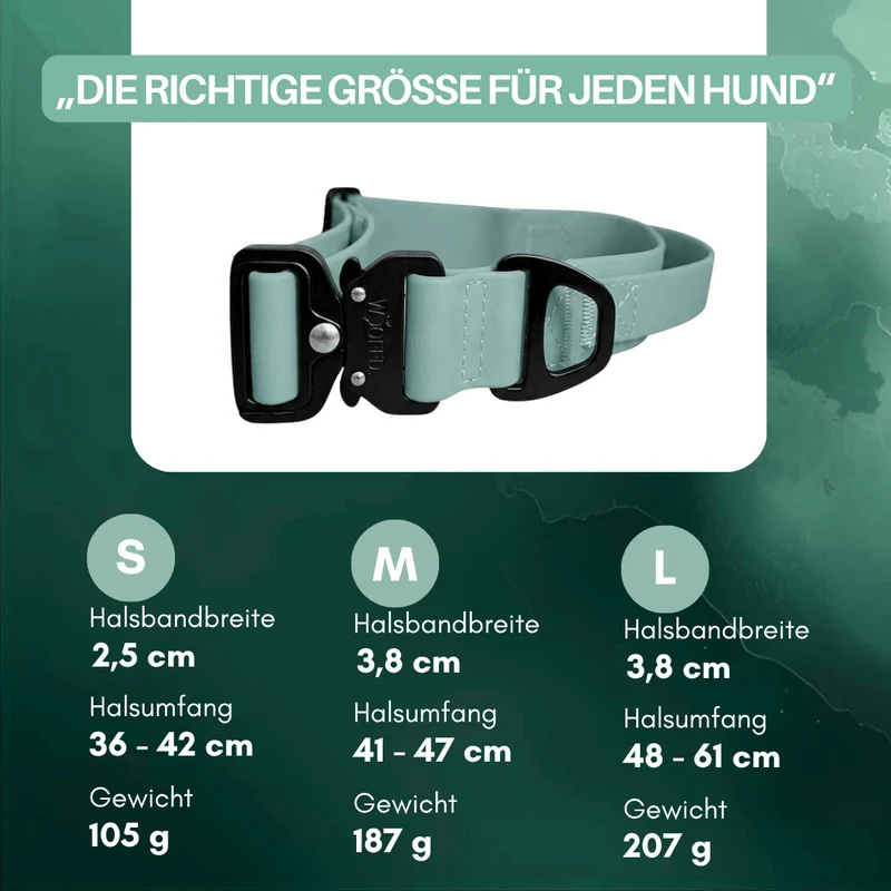 Halsband WOOFLEX® Tactical verstellbar mit Griff Jade Green