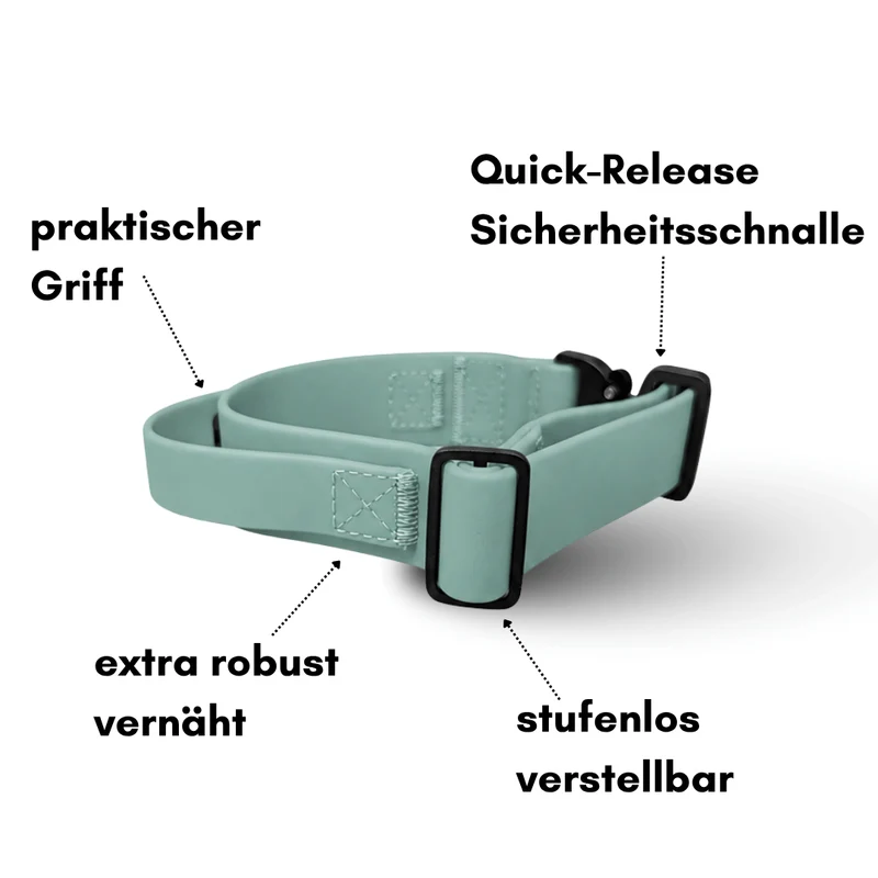 Halsband WOOFLEX® Tactical verstellbar mit Griff Jade Green