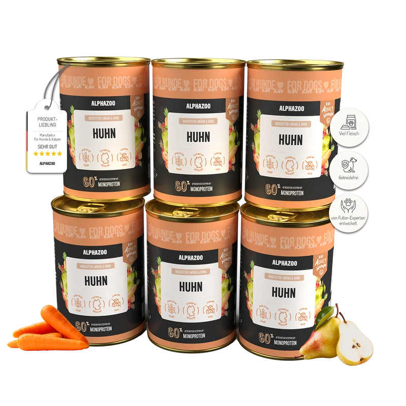 Monoprotein Huhn Nassfutter für Hunde
