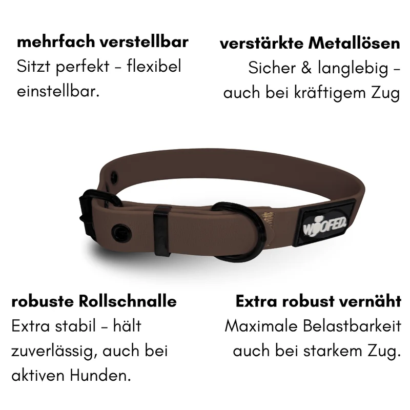 Halsband WOOFLEX® Classic verstellbar Espresso