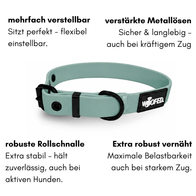 Halsband WOOFLEX® Classic verstellbar Jade Green