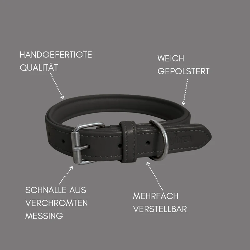 Lederhalsband Classic Soft – Black