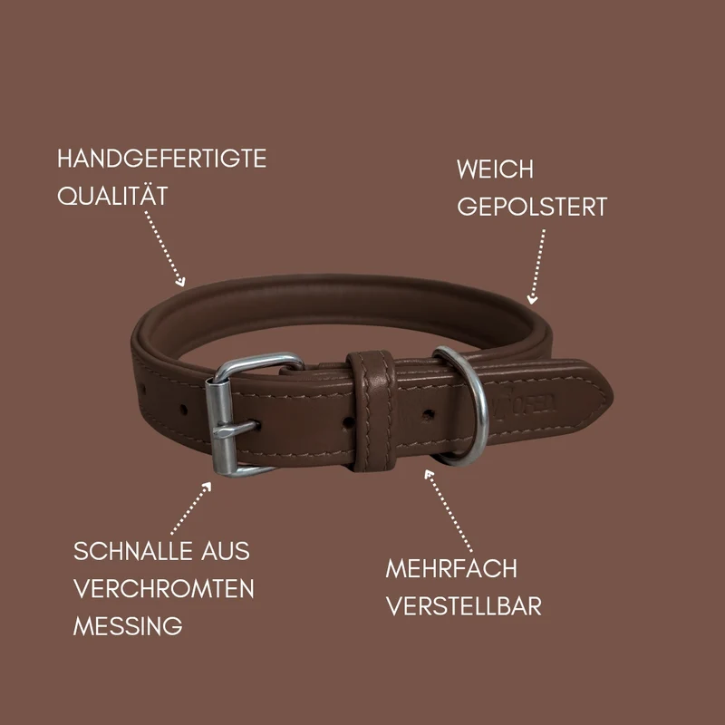 Lederhalsband Classic Soft – Dark Brown