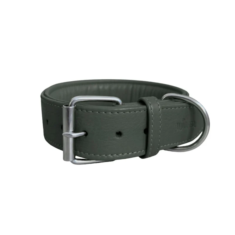 Lederhalsband Classic Soft – Moss Green