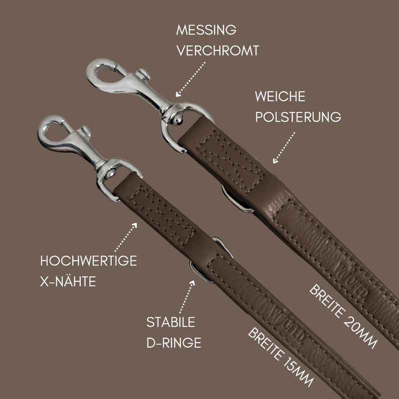 Leder Führleine Classic Soft – Dark Brown