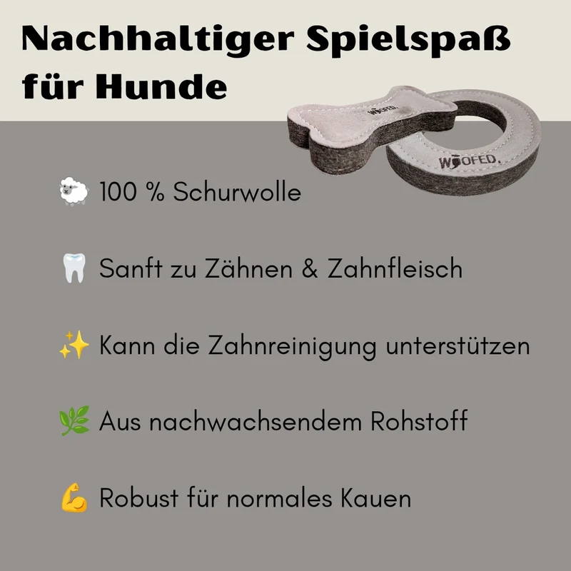 Natürliches Hundespielzeug Knochen & Ring