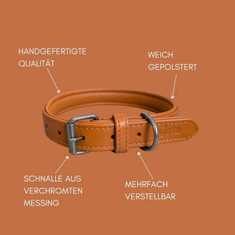 Lederhalsband Classic Soft – Cognac