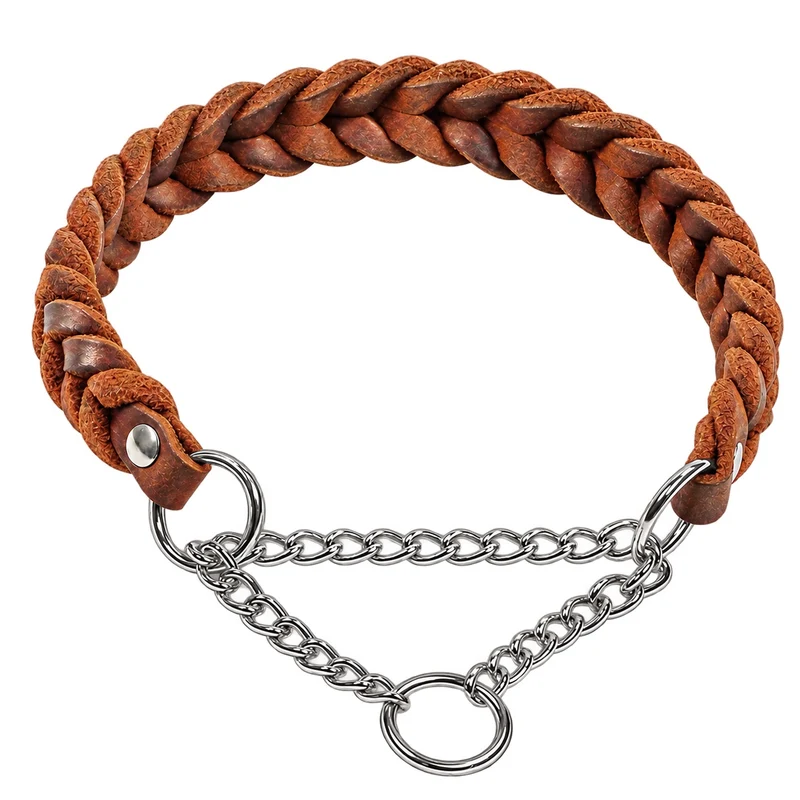 Bellepet Fettleder-Halsband „Braidy“ geflochten – Kette