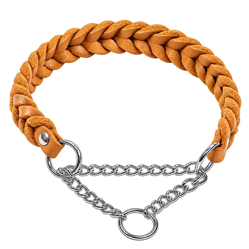 Bellepet Fettleder-Halsband „Braidy“ geflochten – Kette