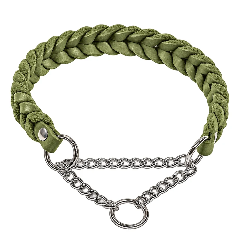 Bellepet Fettleder-Halsband „Braidy“ geflochten – Kette