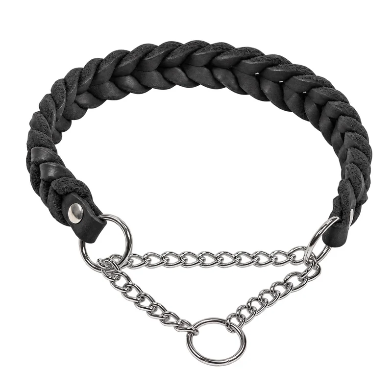 Bellepet Fettleder-Halsband „Braidy“ geflochten – Kette