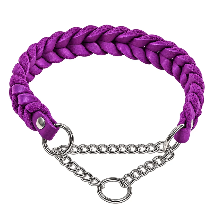 Bellepet Fettleder-Halsband „Braidy“ geflochten – Kette