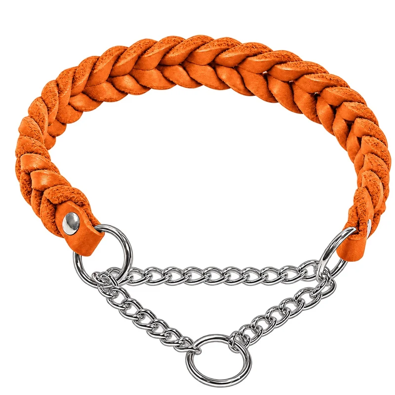 Bellepet Fettleder-Halsband „Braidy“ geflochten – Kette