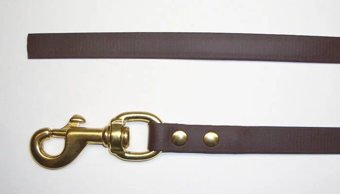 Biothane Kurzführer ohne Handschlaufe 45 cm · Chrom · Messing · hundeleinen.de