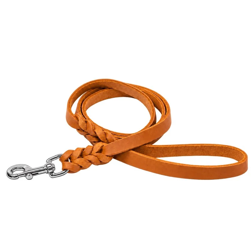 Bellepet Fettlederleine extra breit mit Handschlaufe