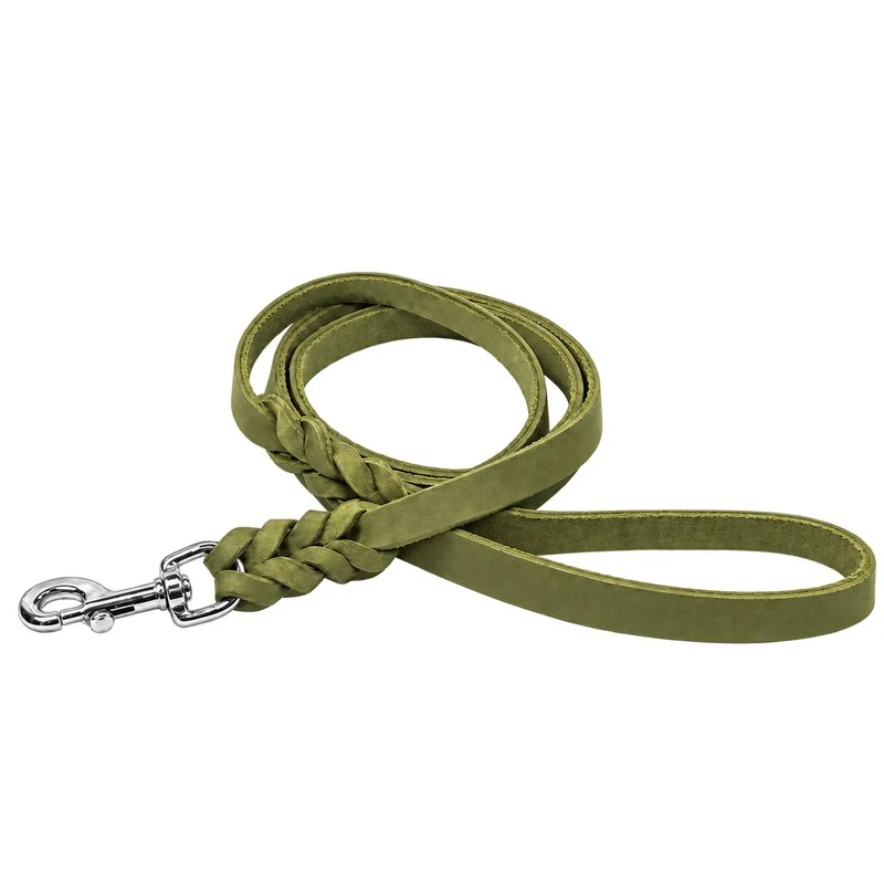 Bellepet Fettlederleine extra breit mit Handschlaufe