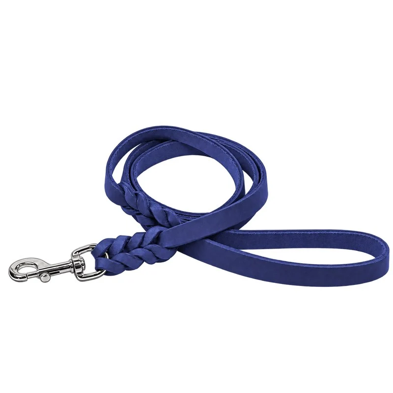 Bellepet Fettlederleine extra breit mit Handschlaufe