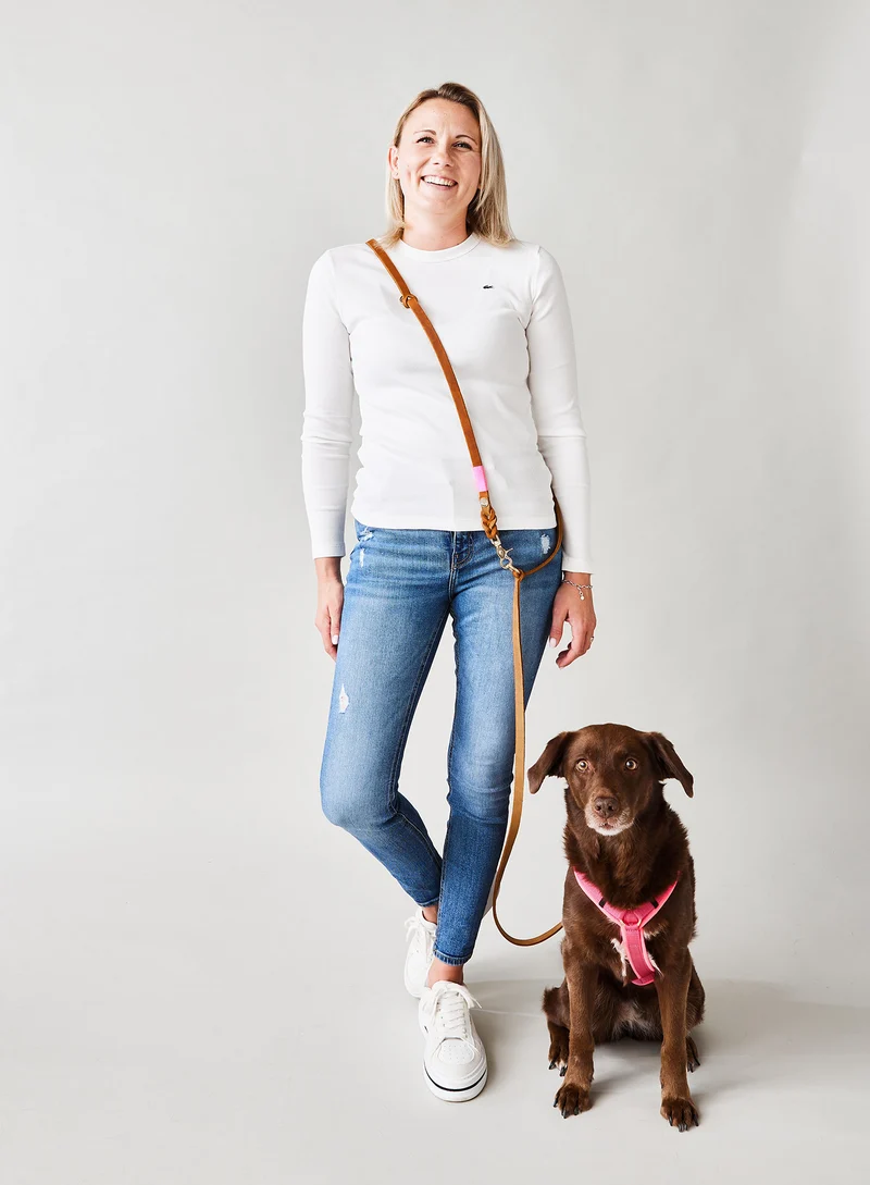 Lederleine SPORTY 250 cm, COGNAC (Umhängeleine)