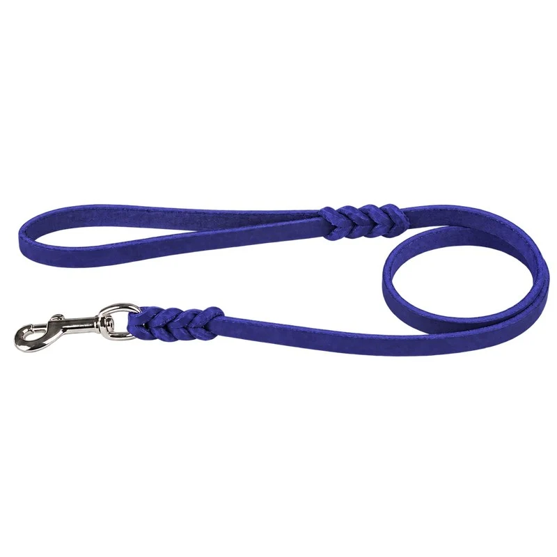 Bellepet Fettlederleine mit Handschlaufe – Chrom