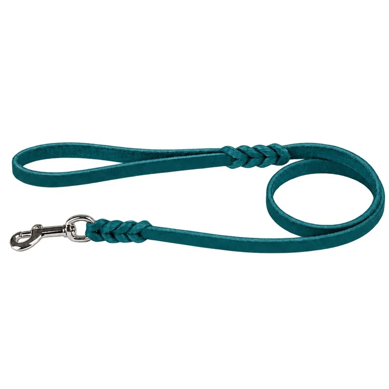 Bellepet Fettlederleine mit Handschlaufe – Chrom