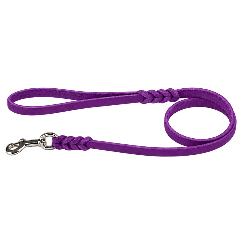 Bellepet Fettlederleine mit Handschlaufe – Chrom