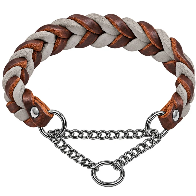 Bellepet Fettleder-Halsband „Braidy bicolor“ geflochten – Kette