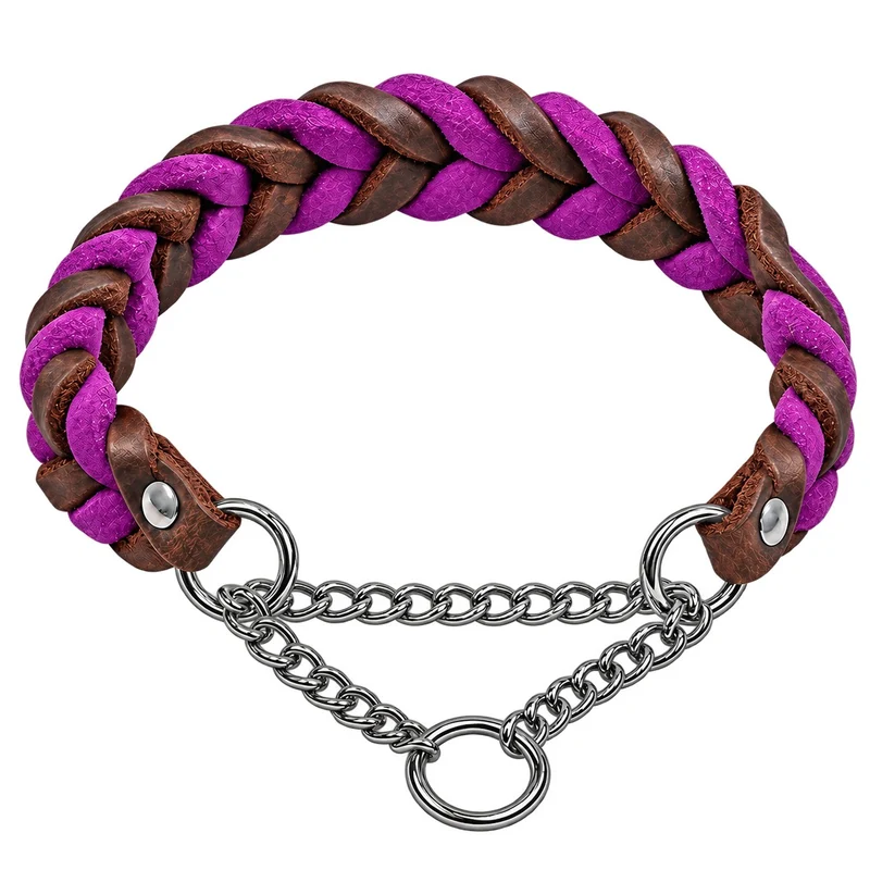Bellepet Fettleder-Halsband „Braidy bicolor“ geflochten – Kette