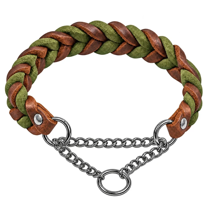 Bellepet Fettleder-Halsband „Braidy bicolor“ geflochten – Kette