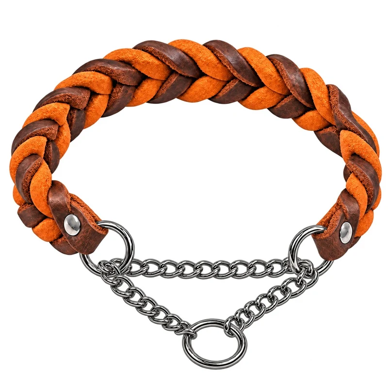 Bellepet Fettleder-Halsband „Braidy bicolor“ geflochten – Kette