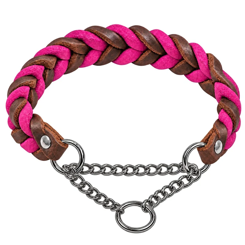 Bellepet Fettleder-Halsband „Braidy bicolor“ geflochten – Kette