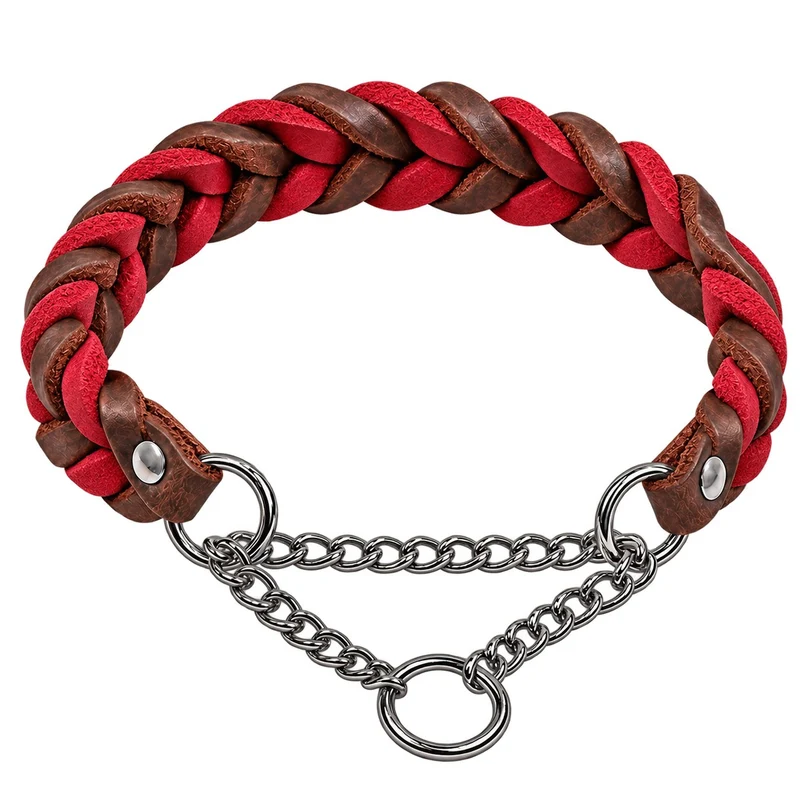 Bellepet Fettleder-Halsband „Braidy bicolor“ geflochten – Kette
