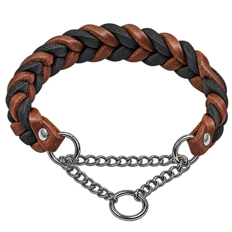 Bellepet Fettleder-Halsband „Braidy bicolor“ geflochten – Kette
