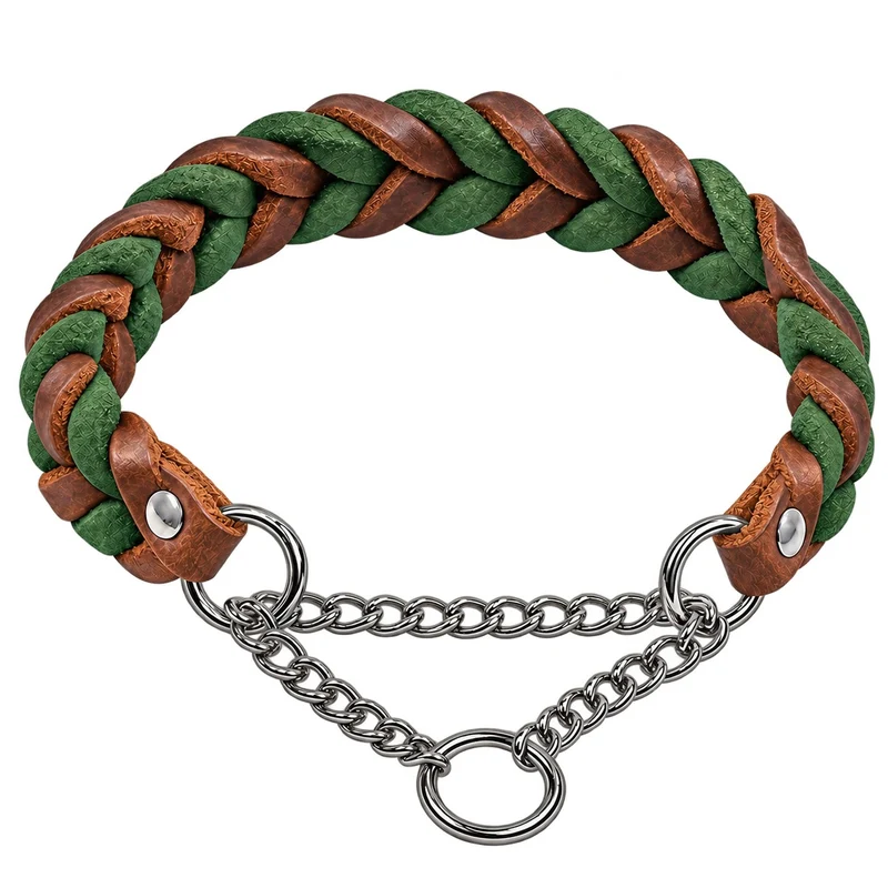 Bellepet Fettleder-Halsband „Braidy bicolor“ geflochten – Kette