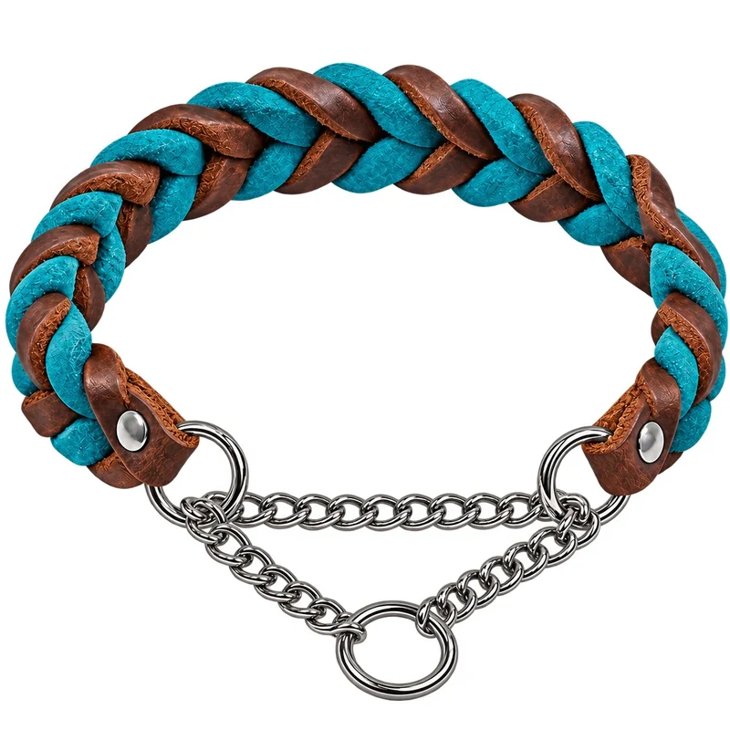 Bellepet Fettleder-Halsband „Braidy bicolor“ geflochten – Kette