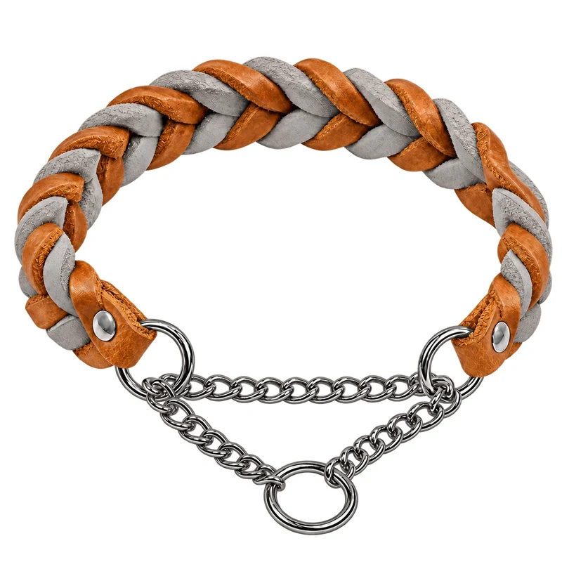 Bellepet Fettleder-Halsband „Braidy bicolor“ geflochten – Kette