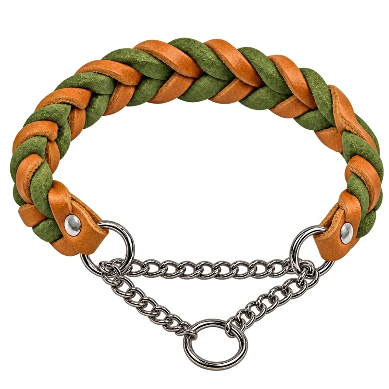 Bellepet Fettleder-Halsband „Braidy bicolor“ geflochten – Kette