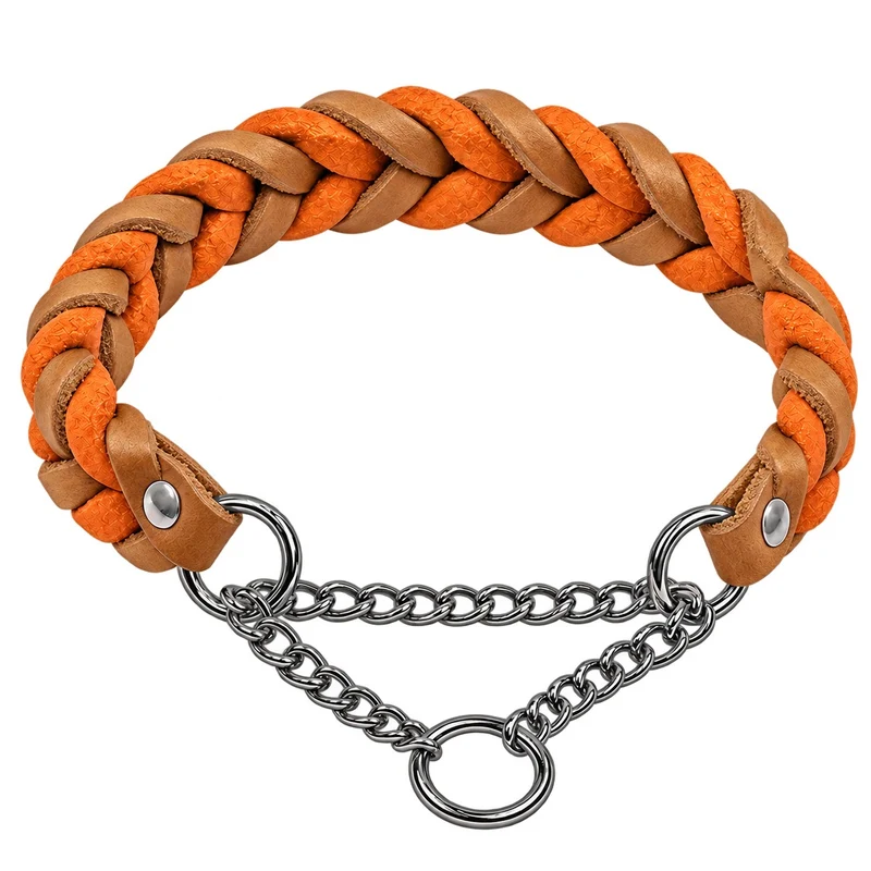 Bellepet Fettleder-Halsband „Braidy bicolor“ geflochten – Kette
