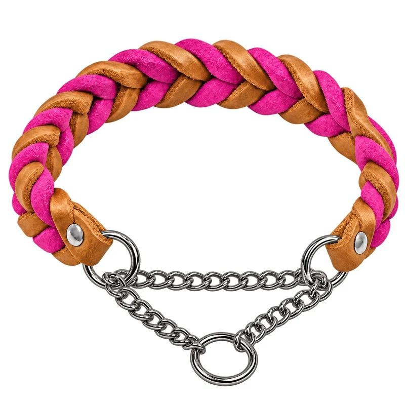 Bellepet Fettleder-Halsband „Braidy bicolor“ geflochten – Kette
