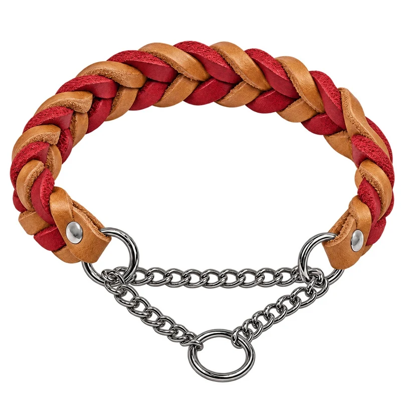 Bellepet Fettleder-Halsband „Braidy bicolor“ geflochten – Kette